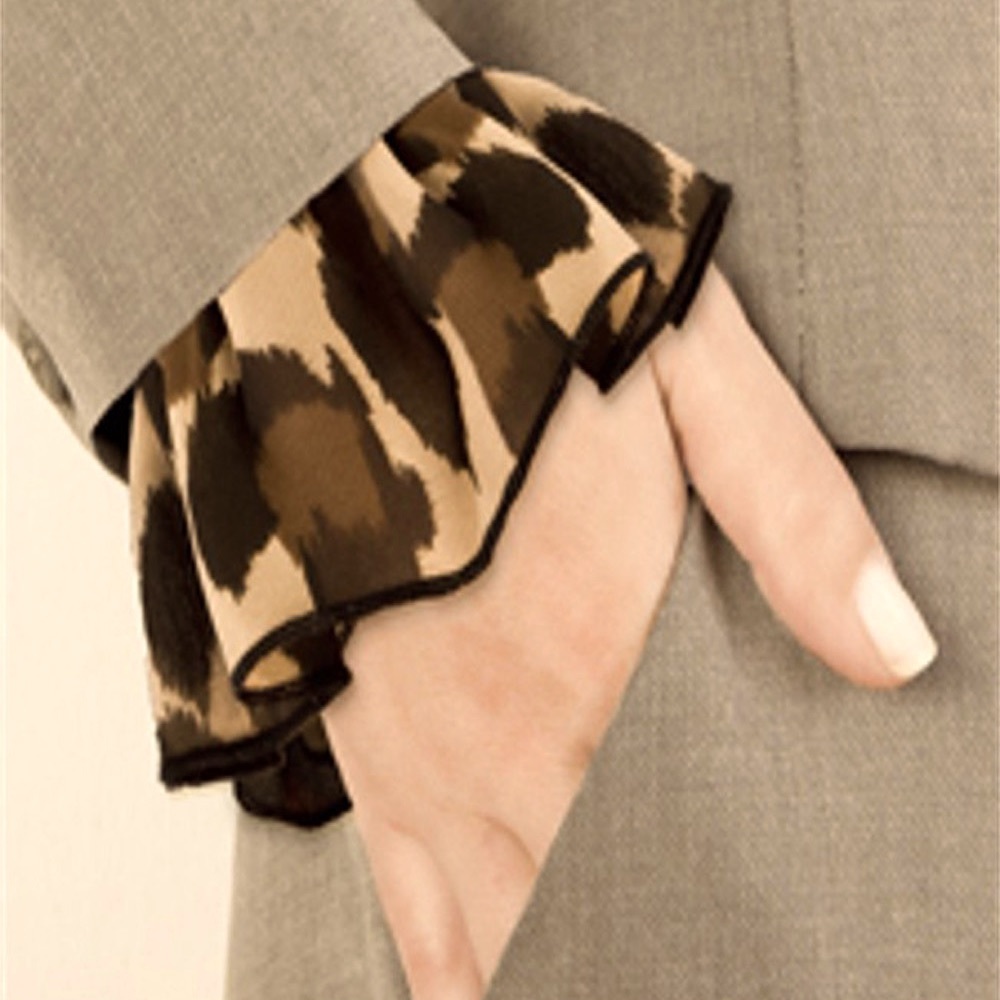 Leopard Chiffon Slip on Cuff Accessory